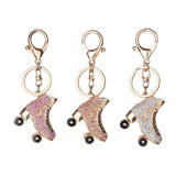 Maxbell Women Keychain Keyring Diamond Bag Accessory Pendant Pink Skates