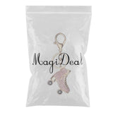 Maxbell Women Keychain Keyring Diamond Bag Accessory Pendant Pink Skates