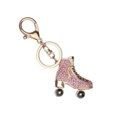 Maxbell Women Keychain Keyring Diamond Bag Accessory Pendant Pink Skates