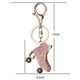 Maxbell Women Keychain Keyring Diamond Bag Accessory Pendant Pink Skates