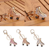 Maxbell Women Keychain Keyring Diamond Bag Accessory Pendant Pink Skates