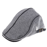 Maxbell Mens Knit Cabbie Hat Winter Warm Buckle Golf IVY Newsboy Driving Cap Style 2-Gray