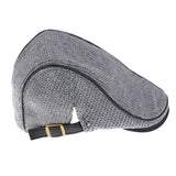 Maxbell Mens Knit Cabbie Hat Winter Warm Buckle Golf IVY Newsboy Driving Cap Style 2-Gray