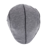 Maxbell Mens Knit Cabbie Hat Winter Warm Buckle Golf IVY Newsboy Driving Cap Style 2-Gray