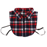 Maxbell Womens Fake Collar Removable False Blouse Embroidered Plaid Red