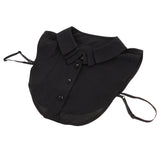 Maxbell Womens Fake Collar Removable False Blouse Embroidered Chiffon Black