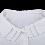 Maxbell Womens Fake Collar Removable False Blouse Embroidered Chiffon White