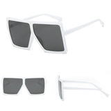 Maxbell Women Vintage Rectangle Sunglasses White Farme Gray Lense