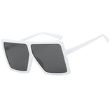 Maxbell Women Vintage Rectangle Sunglasses White Farme Gray Lense