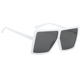 Maxbell Women Vintage Rectangle Sunglasses White Farme Gray Lense