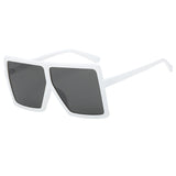 Maxbell Women Vintage Rectangle Sunglasses White Farme Gray Lense