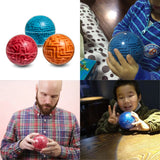 Maxbell 3D Maze Ball Magic Ball Puzzle Brain Maze Game Kids Educational Toy Blue (Hard Difficulty)