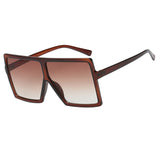 Maxbell Women Vintage Rectangle Sunglasses Brown frame Gradient Brown Lense