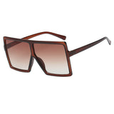 Maxbell Women Vintage Rectangle Sunglasses Brown frame Gradient Brown Lense