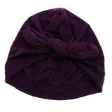 Maxbell Newborn Baby Girls Infant Bowknot Hat Toddler Cotton Beanie Hat Cap Purple