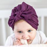 Maxbell Newborn Baby Girls Infant Bowknot Hat Toddler Cotton Beanie Hat Cap Purple