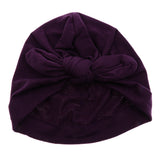 Maxbell Newborn Baby Girls Infant Bowknot Hat Toddler Cotton Beanie Hat Cap Purple