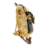 Maxbell Women Owl Glasses Enamel Brooches Corsage Alloy Brooch Black Glasses Frame