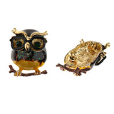 Maxbell Women Owl Glasses Enamel Brooches Corsage Alloy Brooch Black Glasses Frame