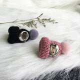 Maxbell Female Girls Kawaii Hat Sweater Brooches Korean Mini Cute Ball Pin Khaki