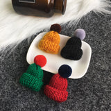 Maxbell Female Girls Kawaii Hat Sweater Brooches Korean Mini Cute Ball Pin Khaki