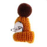 Maxbell Female Girls Kawaii Hat Sweater Brooches Korean Mini Cute Ball Pin Khaki