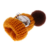 Maxbell Female Girls Kawaii Hat Sweater Brooches Korean Mini Cute Ball Pin Khaki