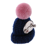 Maxbell Female Girls Kawaii Hat Sweater Brooches Korean Mini Cute Ball Pin Navy