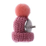 Maxbell Female Girls Kawaii Hat Sweater Brooches Korean Mini Cute Ball Pin Deep Pink