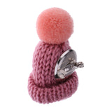 Maxbell Female Girls Kawaii Hat Sweater Brooches Korean Mini Cute Ball Pin Deep Pink