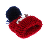 Maxbell Female Girls Kawaii Hat Sweater Brooches Korean Mini Cute Ball Pin Wine Red