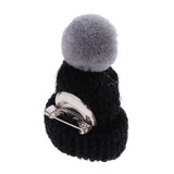 Maxbell Female Girls Kawaii Hat Sweater Brooches Korean Mini Cute Ball Pin Black