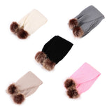 Maxbell KIDS GIRLS WARM SOFT KNIT WINTER SCARF WRAP NECK WARMER FAUX FUR POMPOM  Pink