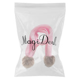 Maxbell KIDS GIRLS WARM SOFT KNIT WINTER SCARF WRAP NECK WARMER FAUX FUR POMPOM  Pink