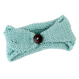Maxbell Baby Girls Toddler Crochet Knit Button Headband Hair Band Accessories Blue
