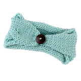 Maxbell Baby Girls Toddler Crochet Knit Button Headband Hair Band Accessories Blue