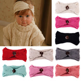 Maxbell Baby Girls Toddler Crochet Knit Button Headband Hair Band Accessories Blue
