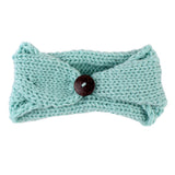 Maxbell Baby Girls Toddler Crochet Knit Button Headband Hair Band Accessories Blue