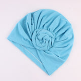 Maxbell Mother and Baby Flower Turban Hat Mom and baby Top Hat set Toddler Blue