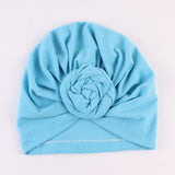 Maxbell Mother and Baby Flower Turban Hat Mom and baby Top Hat set Toddler Blue