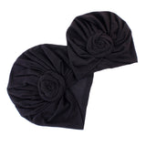 Maxbell Mother and Baby Flower Turban Hat Mom and baby Top Hat set Toddler Black