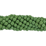 Maxbell 8 mm Lava Volcanic Rock Gemstone Loose Beads 15'' Round Jewelry BOHO Style Light Green