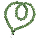 Maxbell 8 mm Lava Volcanic Rock Gemstone Loose Beads 15'' Round Jewelry BOHO Style Light Green