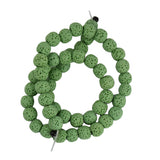 Maxbell 8 mm Lava Volcanic Rock Gemstone Loose Beads 15'' Round Jewelry BOHO Style Light Green