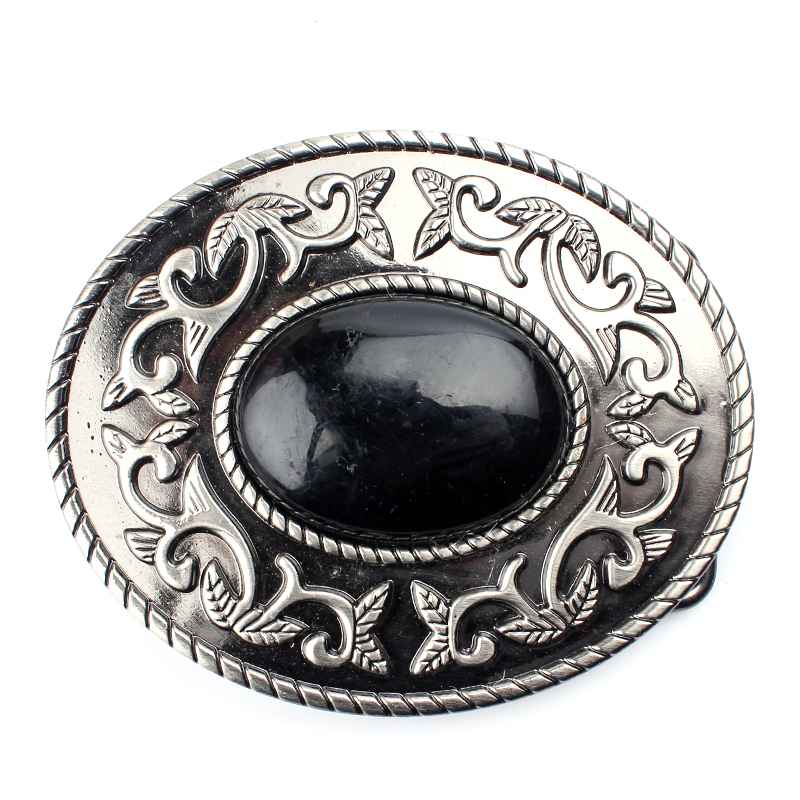 Maxbell Antique Vintage Black Onyx Turquoise Western Cowboy Belt Buckle Bohemian #1