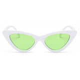 Maxbell Fashion Women Classic Cat Eyes Sunglasses Outdoor White fram  Green lens