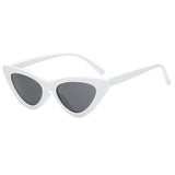 Maxbell Fashion Women Classic Cat Eyes Sunglasses Outdoor White fram Deep Gray lens