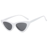 Maxbell Fashion Women Classic Cat Eyes Sunglasses Outdoor White fram Deep Gray lens