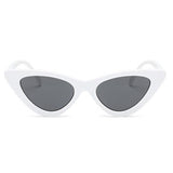 Maxbell Fashion Women Classic Cat Eyes Sunglasses Outdoor White fram Deep Gray lens