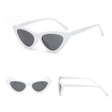 Maxbell Fashion Women Classic Cat Eyes Sunglasses Outdoor White fram Deep Gray lens